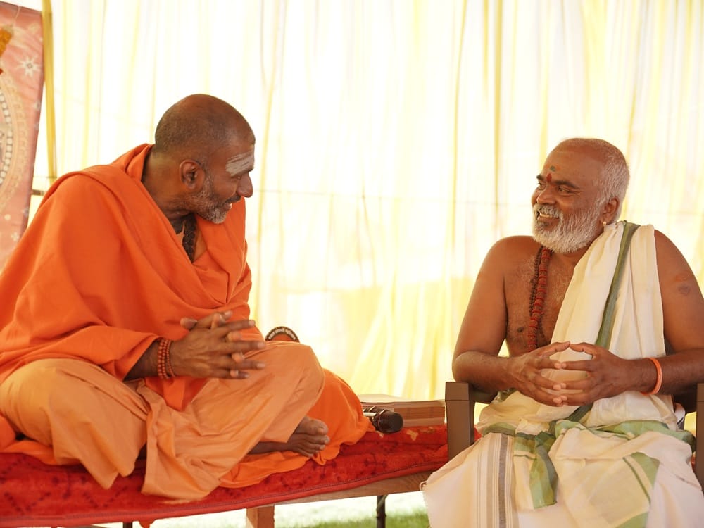 Swami Anandavanam Bharathi with Acharyan at Prayag Kumbhmela